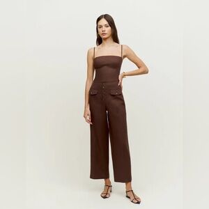Reformation • Brown Carly Linen Pant